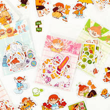 Kawaii cute girl character illustration sticker pack hand account phone back shell diy decorative small pattern stickers 2024 - buy cheap