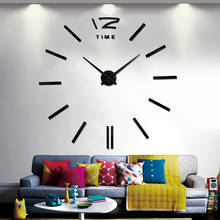 2021 venda quente relógio de parede grande 3d diy relógios de parede decoração da sua casa diy acrílico espelho adesivos relógios sala reloj mural adesivo 2024 - compre barato