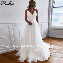 Organza Wedding Dresses A Line Spaghetti Straps Pleated V Neck Bridal Dress Sexy Vestido De Noiva Corset Wedding Gowns 2024 - buy cheap