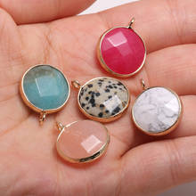 1pcs Natural Stone Charms Pendants Round Faceted Semi-precious stones for Jewelry Making DIY Nacklace Earring 17x20mm 2024 - buy cheap