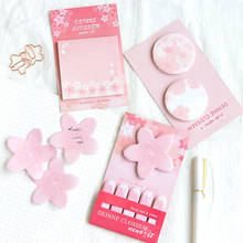 1PC Cute Kawaii Cherry Blossoms Memo Pad Sticky Notes Stationery Sticker Posted Planner Stickers Notepads Office School Supplies 2024 - buy cheap