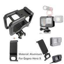 Capa para câmera gopro hero 10 9, capa protetora de alumínio com bateria e tampa lateral 2024 - compre barato