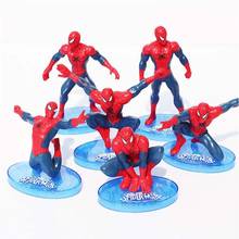 6 unids/set de figuras de acción de Spiderman, juguetes de PVC de 7-11cm, gran regalo 2024 - compra barato