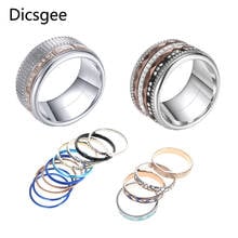 Floya Titanium Stainless Steel Rings Femme Bague Stackable Band Ring Set Interchangeable Accessories Jewelry Acier Inoxydable 2024 - buy cheap