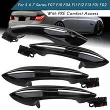 4X Black Outer Outside Exterior Comfort Access Door Handle Set For-BMW 5 6 7 Series F07 F10 F11 F06 F12 F13 F01 F02 2024 - buy cheap