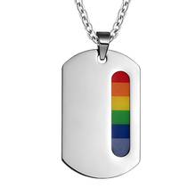 Boniskiss homem arco-íris cão tags lésbica gay orgulho aço inoxidável lgbt colorido esmalte pingentes para homem e mulher homossexual presente 2024 - compre barato
