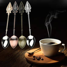Мини Ретро металлическая кофейная ложка сахарный чай десертные столовые приборы для торта кухонная посуда Королевский стиль кухонный инструмент # W 2024 - купить недорого