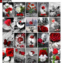 HOMFUN Full Drill Diamond Painting "Bouquet of roses" DIY Picture Of Rhinestone 5D Diamond Embroidery Cross Stitch Decor 2024 - buy cheap