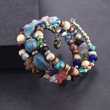 Многослойные хрустальные браслеты с бусинами для женщин, браслет из натурального камня, деревянные женские браслеты с бусинами, ювелирные изделия, женские браслеты 2024 - купить недорого
