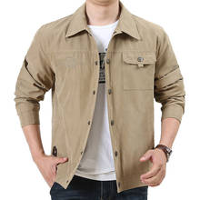 Nova marca de negócios casual jaqueta masculina primavera militar algodão blusão dos homens jaquetas e casacos alta qualidade bombardeiro jaqueta M-4XL 2024 - compre barato
