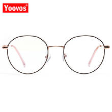 Yoovos-gafas de lectura redondas de aleación para hombre y mujer, lentes de lectura con montura de espejo plano, de Metal, irregulares, de lujo, 2021 2024 - compra barato