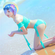 Anime Rem Ram Swimwear Set Cosplay Re Life In A Different World From Zero Cosplay Set Costume For Lolita Rem Ram Cos Harujuku 2024 - buy cheap