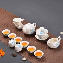 Guarda para chá artesanal de porcelana branca, utensílio para chá kung fu tureen, tigela de cerâmica, xícaras mestre, conjunto de chá chinês 2024 - compre barato