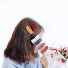 1pc Kids Cute Winter Wool Knitting Crochet BB Hairpins Handmade Barrettes Geometric Children Hair Clips Accessories 2024 - buy cheap