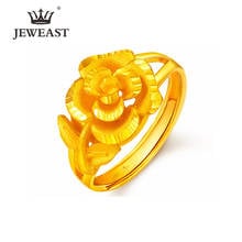 YSF 24K Pure Gold Ring Real AU 999 Solid Gold Nice Elegant Charming Rose Upscale Trendy Classic  Fine Jewelry Hot Sell New 2020 2024 - buy cheap