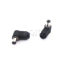 Adaptador de tomada macho de energia dc, 90 graus macho 5.5x2.1mm 5.5x2.5mm diy jack 2024 - compre barato