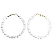 Pearl Hoop Earrings For Women Teen Girls Ladies Big Pearls Beaded Earrings Hoops Large Gold Lightweight Elegant Boho Jewelry Box 2024 - buy cheap