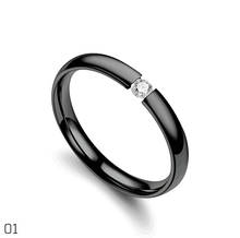 Wedding Rings For Women Classic Zircon Light Silver color black Gold Color Engagement Anniversary Ring Jewelry Wholesale 2024 - buy cheap