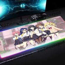 XGZ Large RGB Mouse Pad Black Lock Edge Comic Sexy High School Student Pure Loli Custom Office Computer Desk Mat Rubber Non-slip 2024 - buy cheap