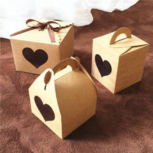 20Pcs 3Size Brown Paper Cardboard Handmade Cake Packing Boxes With Clear PVC Window Party Wedding Favor Candy Box Kraft Gift Box 2024 - buy cheap