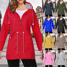 Women Windproof Long Hooded Jackets Waist Tightening With Zip Thin Outwear Multi Color Autumn Winter Coats Sporting Outdoor Coat 2024 - buy cheap