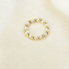 Минималистский для женщин палец ювелирное изделие, многоцветная бусы из искусственного жемчуга эластичные кольца мода, ручная работа, регулируемое кольцо Bague Femme 2024 - купить недорого
