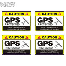 Volkrays 4 X Car Sticker Caution Gps Protected Accessories Reflective PVC Decal for Motorcycle Opel Insignia Jaguar Gti,7cm*11cm 2024 - buy cheap