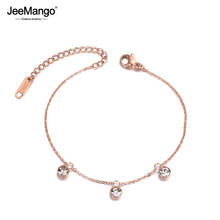 Jeemango na moda cz cristal charme pulseiras pulseira para mulheres meninas aço inoxidável link & corrente boemia pulseira jóias jb19059 2024 - compre barato