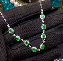 KJJEAXCMY fine jewelry natural Emerald 925 sterling silver trendy new girl gemstone hand bracelet support test hot selling 2024 - buy cheap