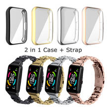 2 in 1 Stainless Steel Strap+Protective Case Cover for Huawei Honor Band 6 Wristband Bracelet For Honor Band 6 Strap Watchband 2024 - buy cheap