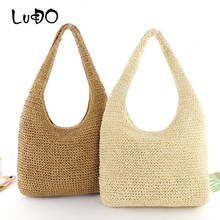 LUCDO Straw Handbags Messenger Bag Women Crossbody Bucket Bag New Fashion Rattan Handmade Woven Beach Bohemia Shoulder Bag Bolsa 2024 - buy cheap