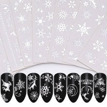 1 Sheet Gold Silver Nail Stickers Water Decals Christmas Tree Deer Snow Mixed Pattern Transfer Sticker Nail Art Decoration 2024 - buy cheap