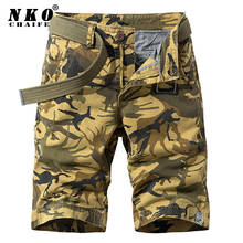CHAIFENKO Men Summer Cargo Shorts 2021 New Army Tactical Camouflage Shorts Pant Loose Work Casual Multi-pocket Cotton Men Shorts 2024 - buy cheap