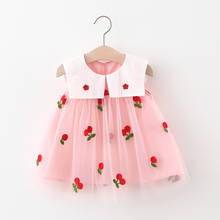 Vestido de princesa infantil feminino, vestido de baile para recém-nascidos sem mangas 2024 - compre barato