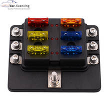 Fuse box Holder M5 Stud With LED Indicator Light 1 in 6 out PC waterproof dust cover for Auto Car Boat Marine Trike 2024 - buy cheap