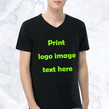 Camiseta com decote em v casual masculina faça você mesmo sua própria camiseta impressão personalizada imagem/logotipo camiseta com decote em v 2024 - compre barato