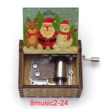Caja Musical de madera con Temática Musical para el hogar, decoración de Navidad, regalo familiar, regalo de Año Nuevo, Feliz Navidad 2024 - compra barato