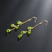 DMBS210 14K Gold Injection Peridot Earrings Female Simple Valentine's Day Gift for Girlfriend Earrings 2024 - buy cheap