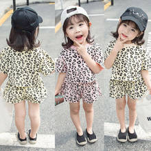 Fashion Infant Baby Girls Summer Outfits Clothes Sets 2pcs Leopard Print T-shirt Top+Shorts Outfit Girls Clothing 2024 - buy cheap