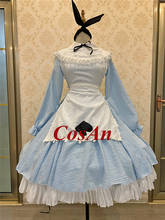 CosAn-Disfraz de princesa Siya, hermoso vestido azul y blanco de Alice, juego de rol, ropa personalizada 2024 - compra barato