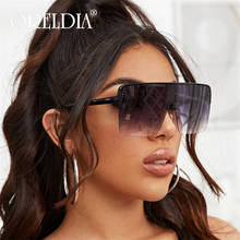 Солнцезащитные очки без оправы унисекс, большие, Роскошные, брендовые, квадратные, модные, с плоским верхом, цветные, с прозрачными линзами 2024 - купить недорого