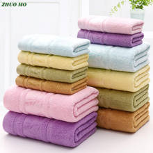 Zho mo toalha de banho para adultos, toalha de banho macia de fibra de bambu para banheiro e viagem, 2 peças de 35*75cm para casa 2024 - compre barato