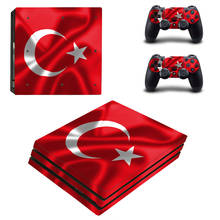 Pegatina de piel estilo bandera nacional de Turquía para consola PS4 Pro y controladores, calcomanía de vinilo, estilo de cubierta 1016 2024 - compra barato