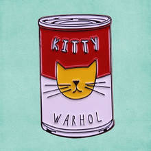 Andy Warhol Cat Artist Enamel pin Pop Art Kitten Cat Person soup can brooch prefect gift for cat and art lover badge jewelry 2024 - buy cheap