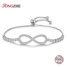 TONGZHE Endless 925 Sterling Silver  Bracelet Charm Infinity Tennis Bracelets for Women Men Wedding Jewelry couple bracelet 2024 - buy cheap