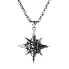 Stainless Steel Vintage Eight Pointed Star Pendant Necklace Jewelry with Chain Simplicity Men Punk Rock Necklaces jewelry Gift 2024 - buy cheap