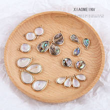 New Alloy Shell Material Charms DIY Jewelry Findings ornament Accessories Girl Earring Pendant Round Waterdrop Charm 10pcs 2024 - buy cheap