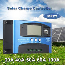 100A Mppt контроллер солнечной зарядки высокая эффективность двойной Usb ЖК-дисплей Авто Солнечная батарея для телефона регулятор зарядного устройства 12 В/24 В 2024 - купить недорого