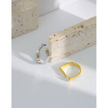 Anillos geométricos rectangulares brillantes para mujer, de Plata de Ley 925 auténtica, joyería, regalos de Año Nuevo, anillo de dedo ajustable para mujer 2024 - compra barato