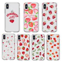 strawberry cherry Cartoon fruit  Phone Case Transparent soft For iphone 5 5s 5c se 6 6s 7 8 11 12 plus mini x xs xr pro max 2024 - buy cheap